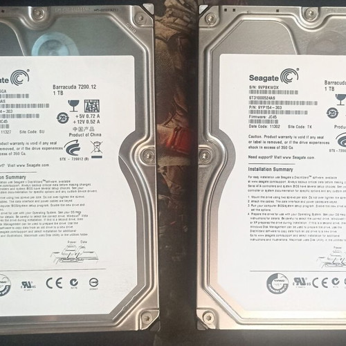 Seagate Barracuda 1TB HDD used, 3.5 inch, 7200rpm, SATA 3