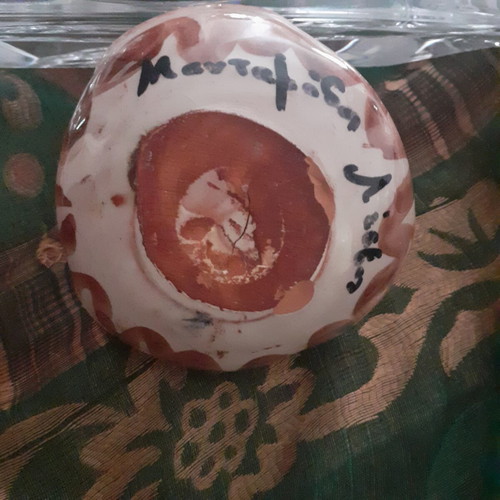 Handmade ceramic bowl from Mandamados Lesvos with floral motifs