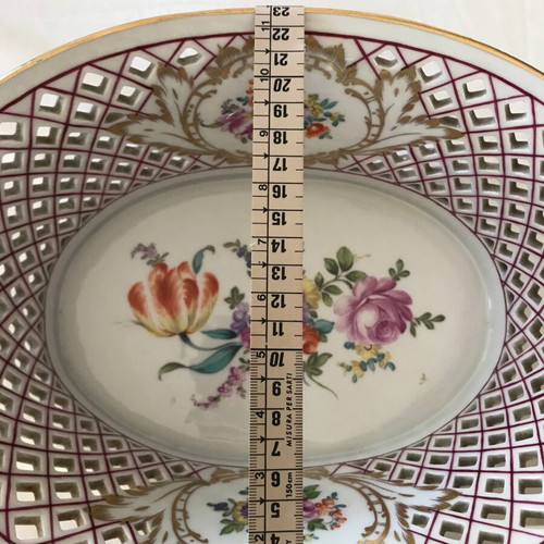 Royal Vienna porcelain basket used, hand-painted
