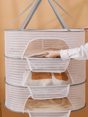 Multilayer drying rack with 3 baskets and insect net