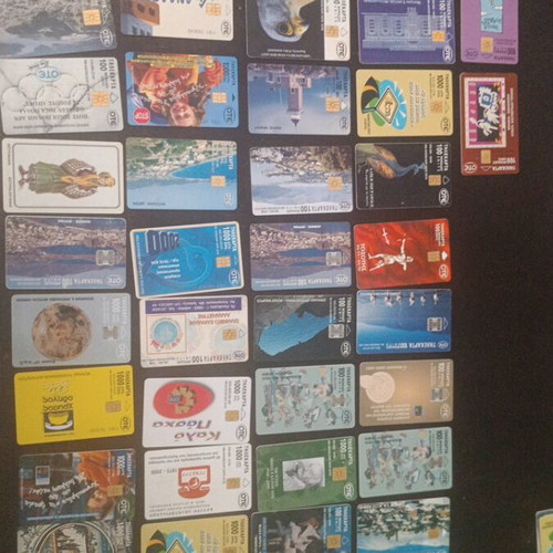 Phone cards used, pack of 50 Greek