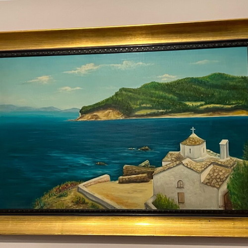 Painting by artist N. Sidiropoulos used