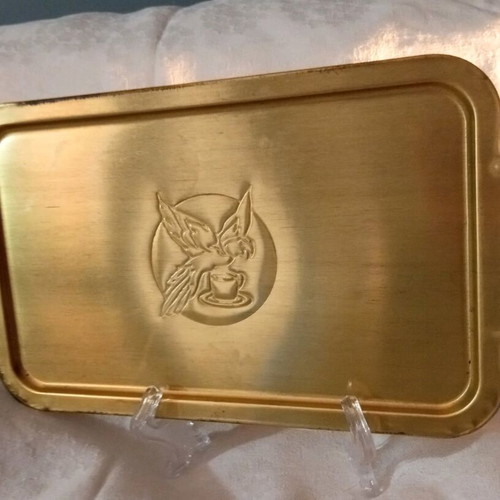 Loumidis Papagalos metal tray bronze like new 28.5x16cm