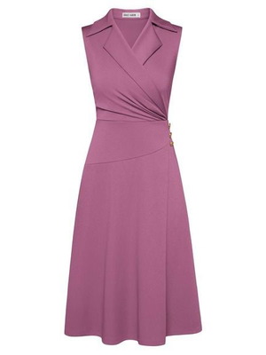 GRACE KARIN women's elegant midi dress sleeveless, purple-pink, XL