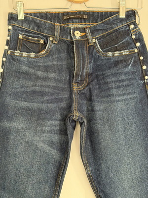 Zara Trafaluc cropped jeans with pearls on the side, like new, size XS