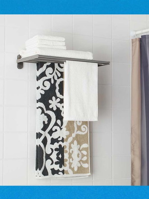 Ανοξείδωτη Επιτοίχια Πετσετοθήκη Μπάνιου με 4 Ράγες Μεταχειρισμένη 47x27 εκ.