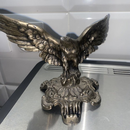 Vintage bronze decorative eagle statue, solid metal 500g