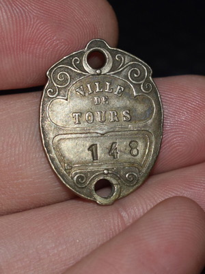 Dog tax token 1914 used, France
