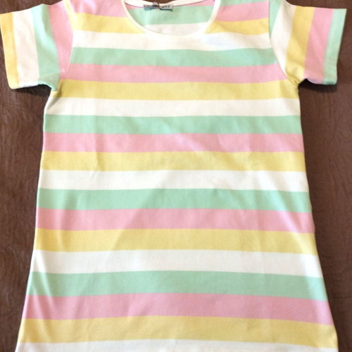 Summer T-shirt with colorful stripes