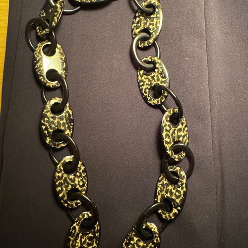 Bone necklace black with designs new