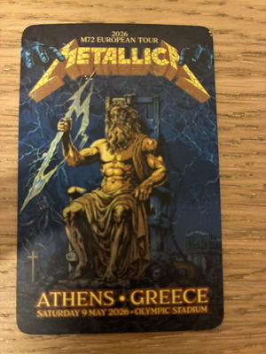 Metallica fan card live Athens 2026 συλλεκτική