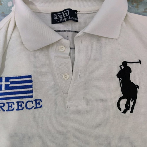 Children's white polo Greece used, size S