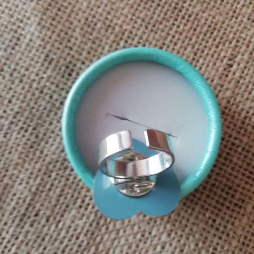 Ring with pink resin heart solitaire new