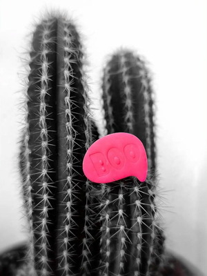 Handmade polymer clay ring boo new