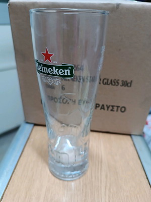 Ποτήρια μπύρας Heineken καινούργια, πακέτο 6 τεμαχίων 0,3l