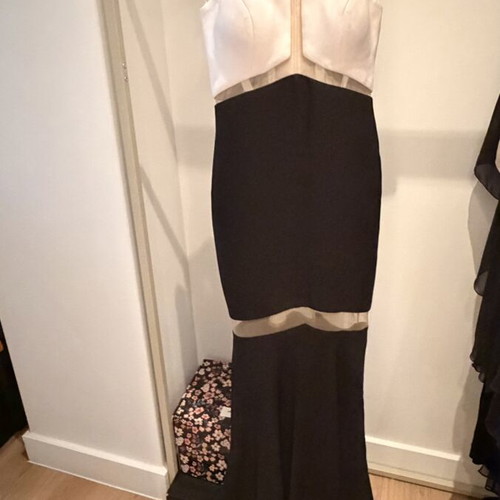 Maestri evening mermaid dress like new, size S/M, black and white