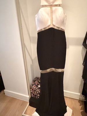 Maestri evening mermaid dress like new, size S/M, black and white