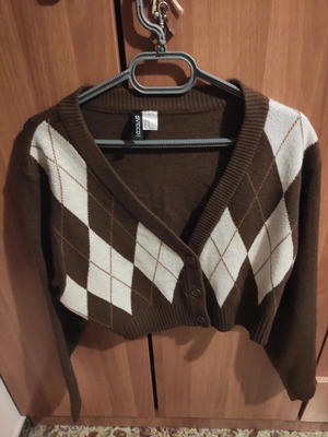 H&M cardigan size M like new, beige and brown