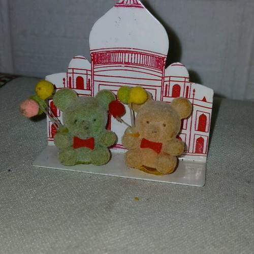 Taj Mahal teddy bears from the 80s used with metal base