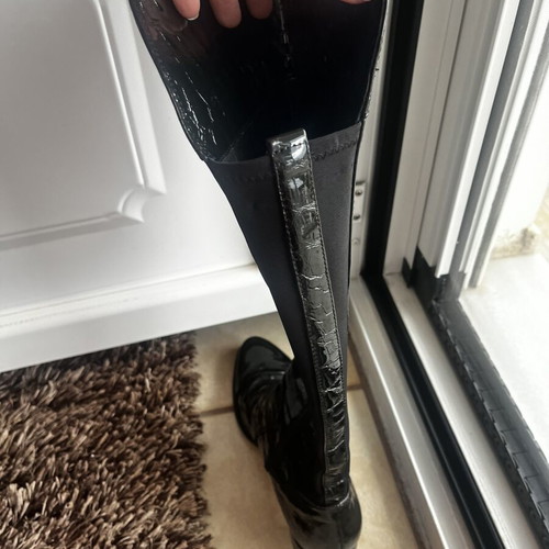 Esthissis black over-the-knee boots like new, size 38, patent leather