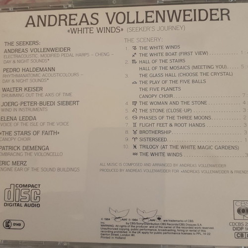 Andreas Vollenweider White Winds CD used, electronic