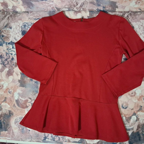 Blouse with zipper worn as jacket Trick No2 like new, red