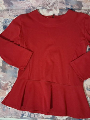 Blouse with zipper worn as jacket Trick No2 like new, red