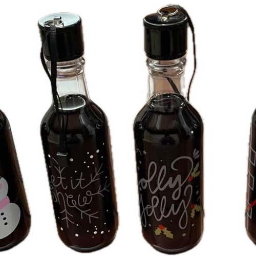 Christmas ornaments plastic wine bottles new