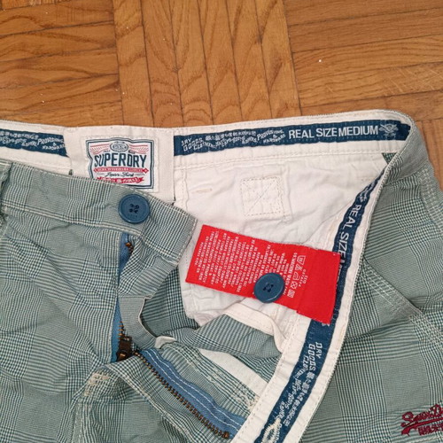 Superdry medium checkered shorts like new