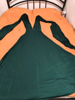 Convertible dress in deep green color like new