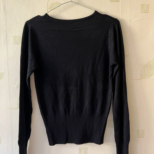 A-Style black women's blouse with V-neck, new, sizes S/M, cotton and elastane