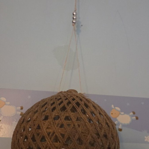 Ceiling decoration with blue matohandra beads, about 70 cm height