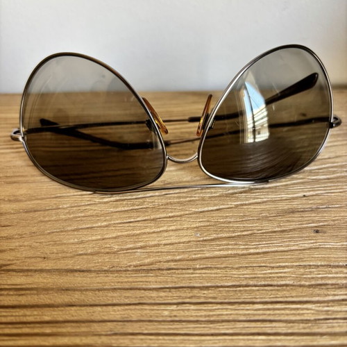 Donna Karan Bronze Pilot Sunglasses used