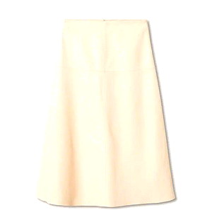 MANGO Εκρού μπεζ Φούστα μίντι 100% δέρμα S, M, XL