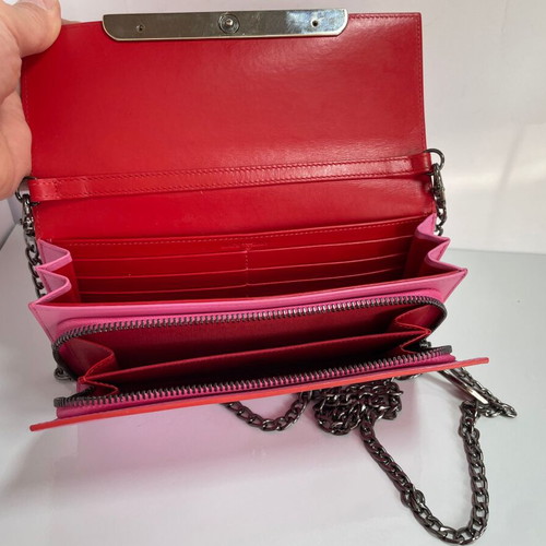 Christian Louboutin leather clutch used, pink