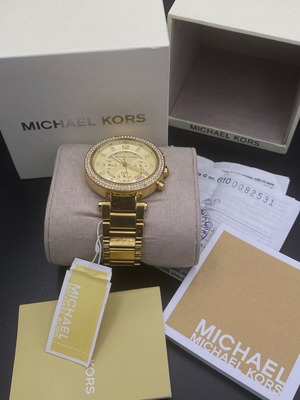 Ρολόι MICHAEL KORS Parker Crystals Gold Stainless Steel Chronograph