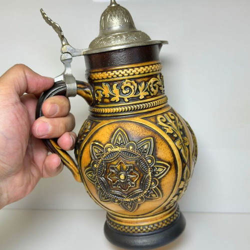 Vintage German ceramic jug medieval style like new
