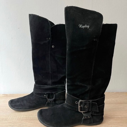 Replay suede leather boots used, size 38, black