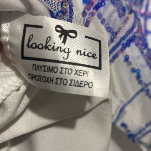 Women's dress with straps like new with blue-purple sequins