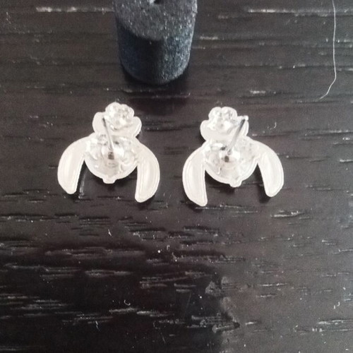 Stitch earrings new, blue and pink