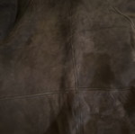 Leather women's coat with real fur size 56 like new, brown
