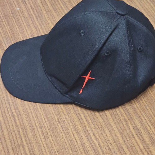 Hat with red cross symbol new, black and red
