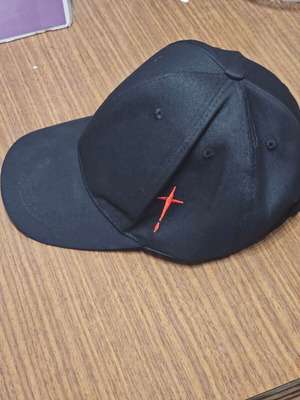 Hat with red cross symbol new, black and red