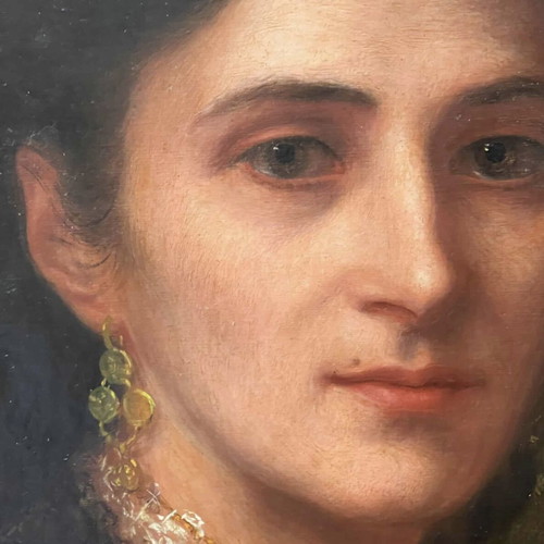Amiconi Portrait of a Woman Oil Painting on Canvas 1872 like new