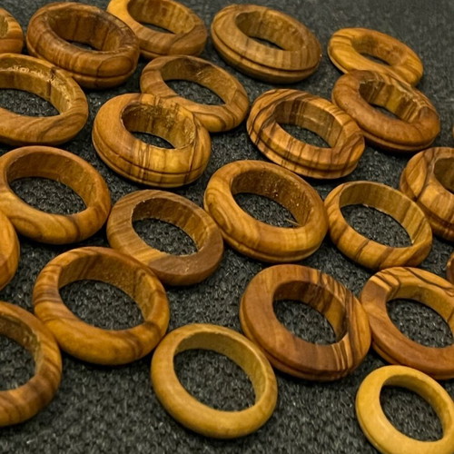 Handmade wooden rings from olive wood new unisex
