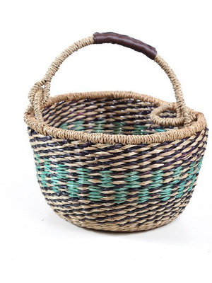 Decorative Frost wicker basket black-blue 25x16cm new