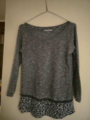 Bershka blouse S like new, grey multicolor