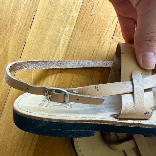 Handmade leather sandals used, size 39-39.5