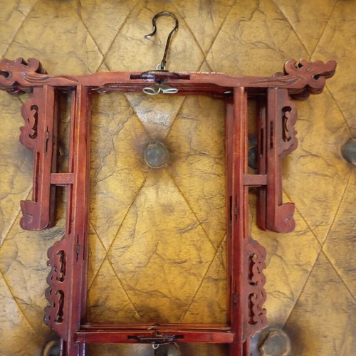 Vintage Chinese folding frame from authentic dark hardwood