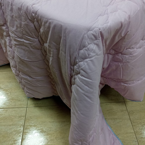 Double quilt new, reversible blue and pink, cotton fabric